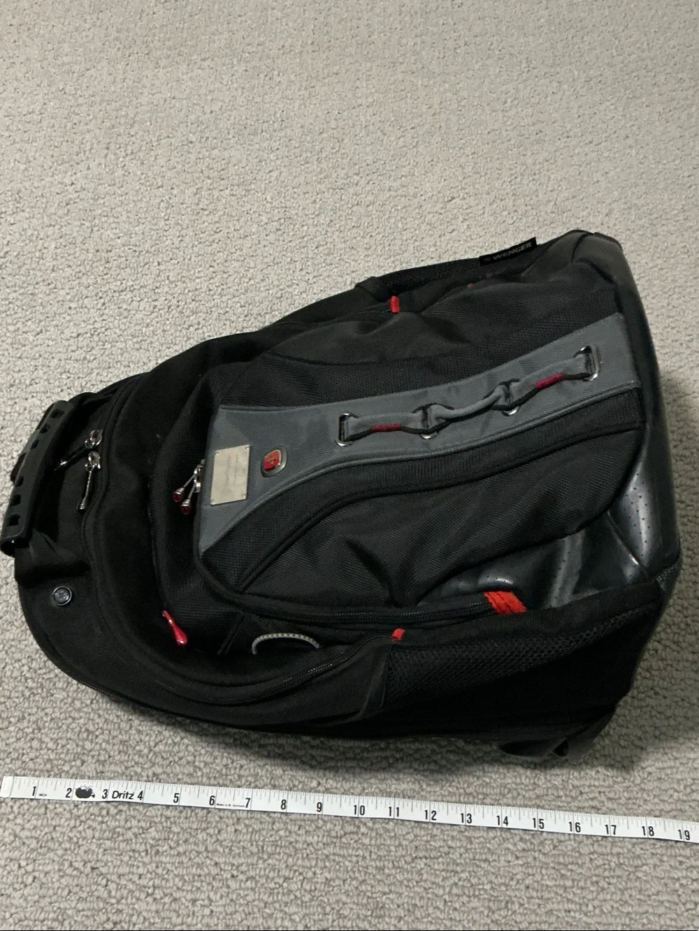 Wenger Swiss Gear Black Backpack with Red/Grey Accents